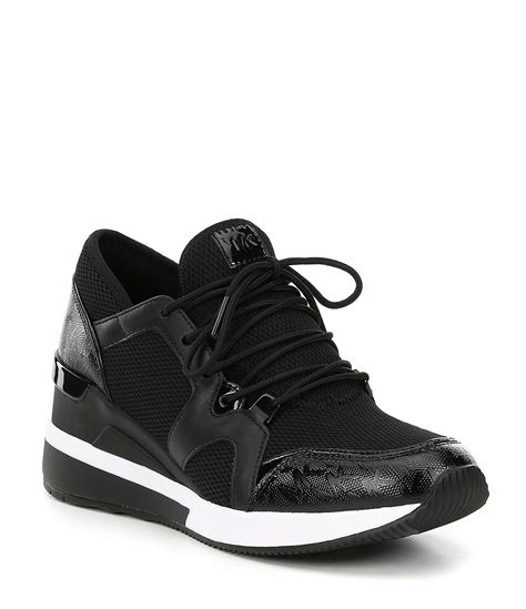 michael kors black sneakers men|Michael Kors black leather sneakers.